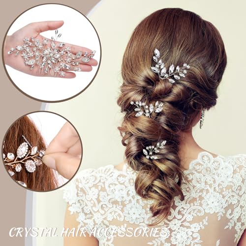 wedding hair accessories bridal headpiece with hair piece for brides silver