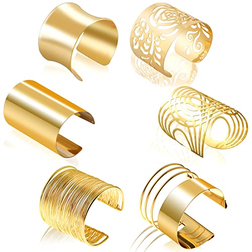 CCCYMM 6 pulseras abiertas para mujer, color dorado Cover