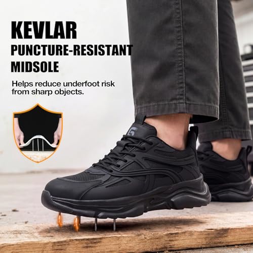 Image of Steel Toe Shoes for Men Lightweight Low Top Safety Work Shoes Breathable Work Shoes for Warehouse Factory
