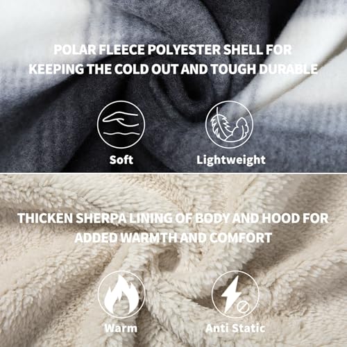 Image of LeeHanTon Mens Flannel Jackets Sherpa Lined Fleece Zip Up Winter Warm Workout Plaid Sweatshirt with Hood