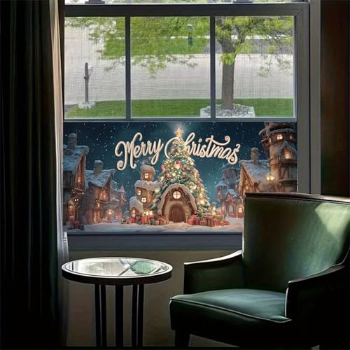 Vinilo decorativo Christmas Village 39.3 x 17.7 pulgadas miniatura 2