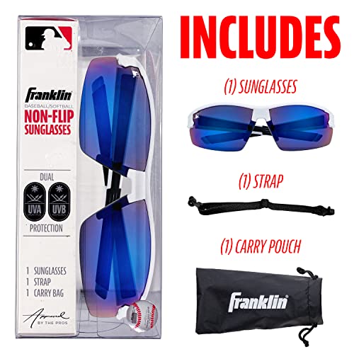 Image of Franklin Sports Baseball + Softball Sunglasses - Men's + Women's Sports Sunglasses - Flip Up Shades + Non Flip Glasses