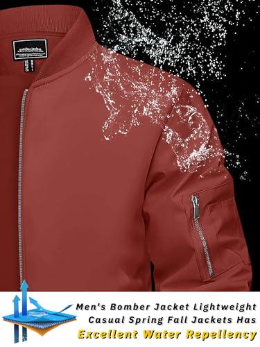 Image of TACVASEN Men's Lightweight Jacket Casual Spring Fall Windbreaker Bomber Zip Up Coat with Pocket