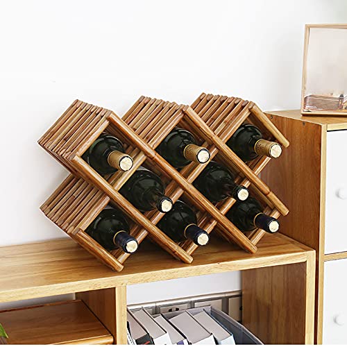 Soporte para botellas de vino en madera, apilable, para encimera miniatura 3