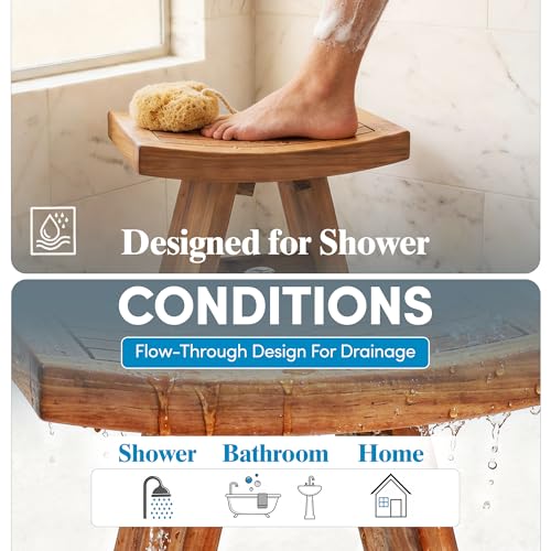 Image of AquaTeak Asia 18 inch Teak Shower Bench