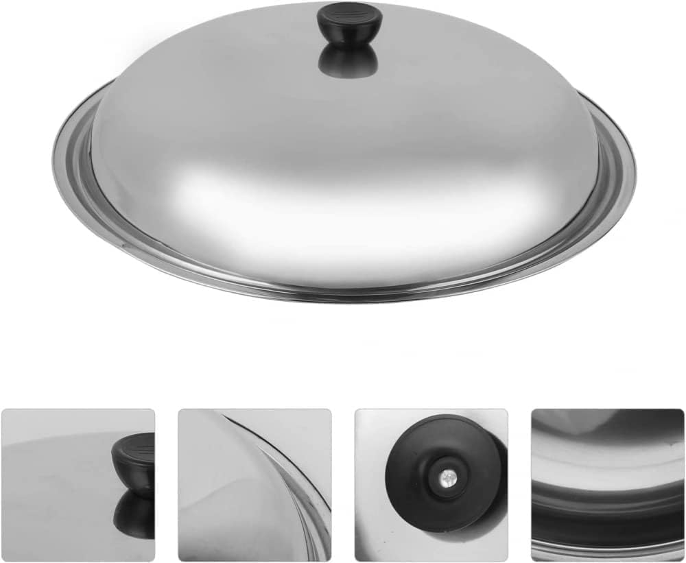 Coperchio per pentola Coperchio in Acciaio Inox Coperchio per Padella Coperchio per pentola Wok con Manico Coperchio per pentola da Cucina Coperchio Universale
