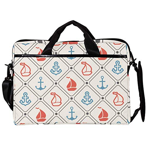 Bolso de portátil de 15 pulgadas contra arañazos, bandolera con anclas azules