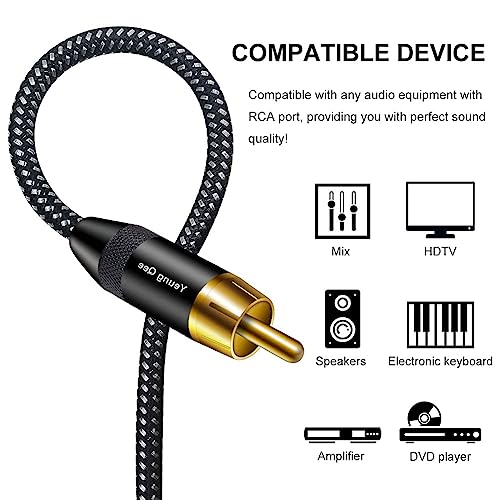 Yeung Qee RCA Digital Audio Coaxial Cable 4m, Braided RCA Male to Male 5.1 SPDIF Digital Stereo Audio Cable RCA Video Cord for Home Theater, HDTV, Subwoofer, Hi-Fi Systems(4m) - Image 4