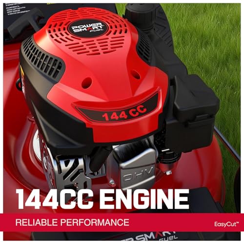 Image of PowerSmart 21-Inch Gas Lawn Mower, 144cc 4-Cycle OHV Engine, Push Mower with Mulching & Side-Discharge, 6 Cutting Heights
