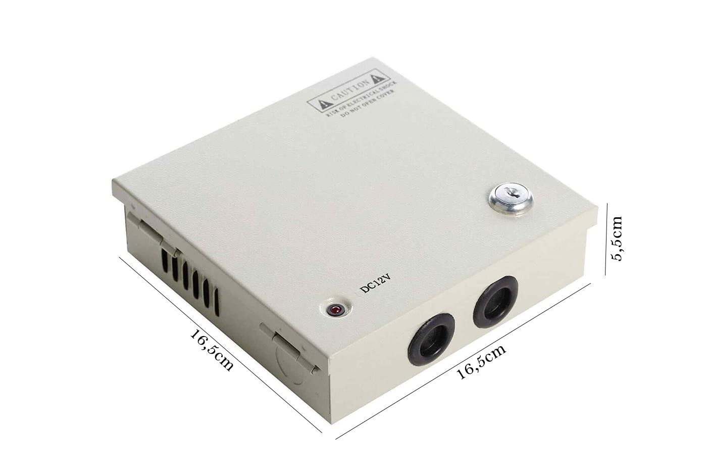Alimentatore stabilizzato 12V 10A 4 uscite canali box quadro telecamere E-T152