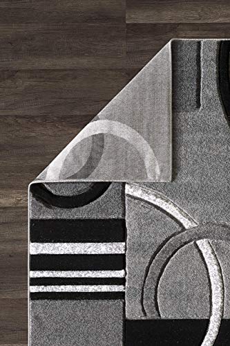 GLORY RUGS Area Rug 2x3 Door Mat Grey Geometric Soft Floor Carpet with Premium Fluffy Texture for Indoor Living Dining Room and Bedroom Area