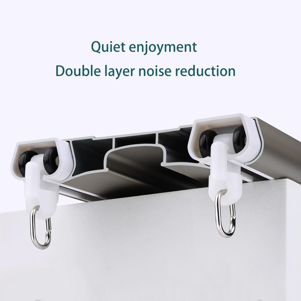 Podwójne karnisze sufitowe, aluminiowe karnisze przesuwne dla prywatności w otwartych przestrzeniach, wszechstronna, podwieszana szyna sufitowa, niebieska, 140 cm