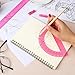 Plastic Ruler and Protractor Set 2 Packs Clear Ruler 12 Inch and 6 Inch Protractor Angle Finder Transparent School Supplies Rulers Set Math Geometry Set for Home School Supplies Office Drawing (Pink)