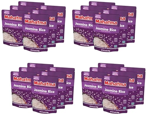 Image of Mahatma Ready to Heat Jasmine Rice, Precooked Rice, Microwaveable in 90 Seconds, Six 8.8-Ounce Bags (Pack of 4)