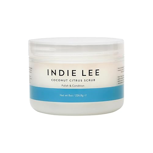 Indie Lee Exfoliante corporal de cítricos y coco, exfoliante corporal hidratante y exfoliante de azúcar con aceite de coco + aceite de jojoba para
