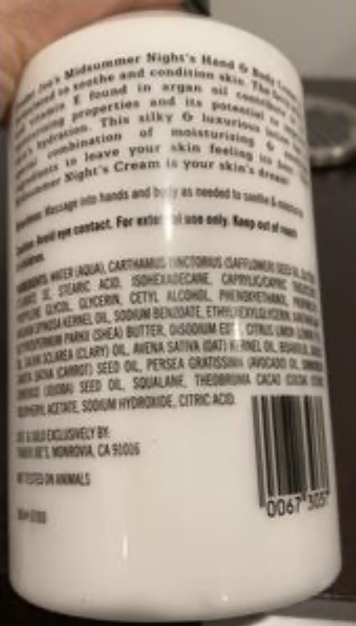 Trader Joe's Midsummer Night's Hand and Body Cream with Moroccan Argan Oil, Fragrance Free, Moisturizing, Hydrating, 16 Fl Oz - Image 2