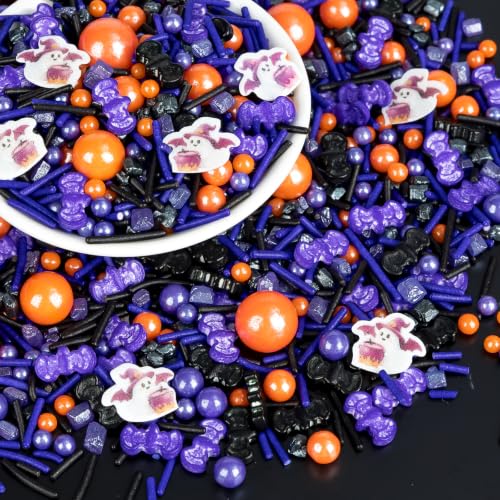 Image of Edible Halloween Sprinkles,Orange Purple Black Sprinkle for Cake Decorating