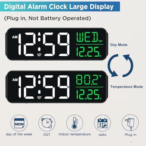 Peakeep Large Display Digital Alarm Clock For Bedrooms thumb #1
