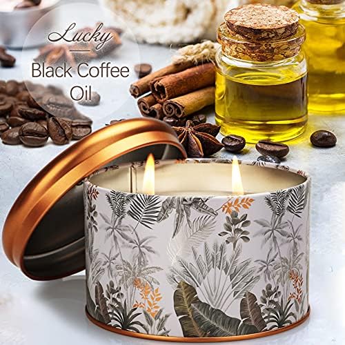 Scented Candles Gifts for Women, Black Coffee Large Scented Candle Set,14.1 Oz Soy Wax Candles Aromatherapy, Candles for Home Scented,50-65 Long Burning Hours