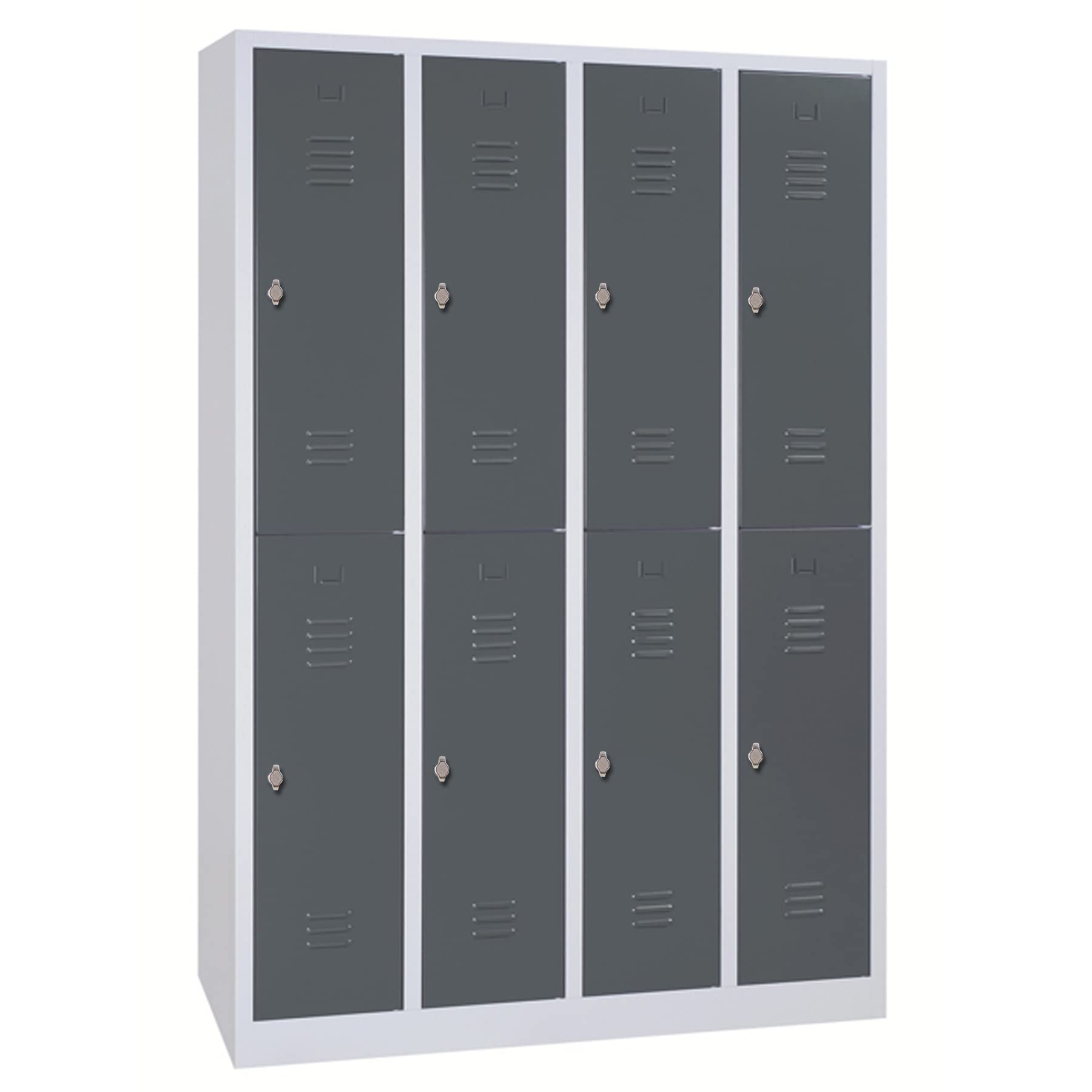 Metallspind Schließfachschrank 4x2 Abteile 195x117x50 cm Drehriegelverschlüsse Grau Anthrazit