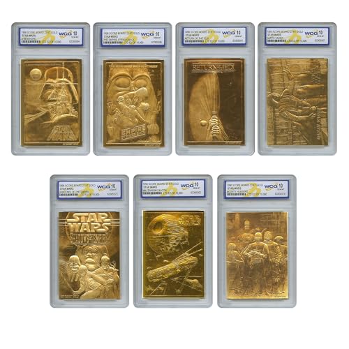 1996 Star Wars Official Genuine Gold Trading Cards All Graded GEM-Mint 10 - Full Set of All 7