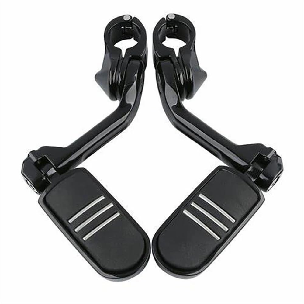 Repose-pieds d'autoroute noirs 1.25 pouces pour protections de moteur de moto Electra King Glide
