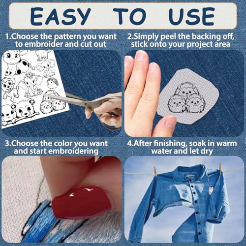 Motifs brodés solubles dans l'eau stabilisateur autocollant pingouins