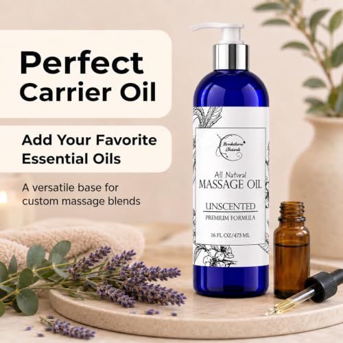 Image of Brookethorne Naturals Body Massage Oil for Massage Therapy | Natural 16oz