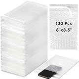 PerKoop 120 Pcs 6 x 8.5 Inch Bubble Cushion Wrap Bags Bulk, Double Wall Bubble Cushion Wrap Pouches, Clear Protective Bags Thickening Shockproof for Shipping Packing Storage Moving