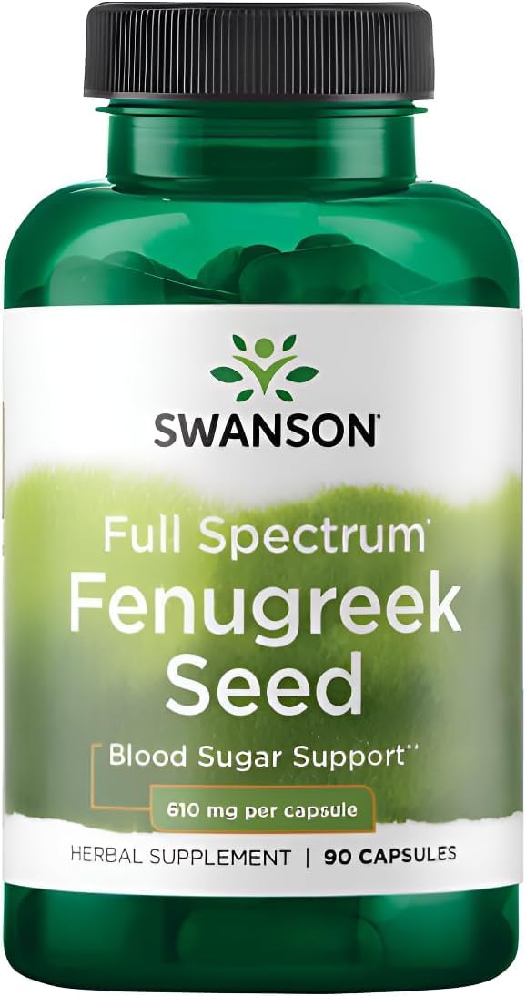 Swanson Full Spectrum Fenugreek Seed 610 mg, 90 Capsules 90 Count (Pack of 1)