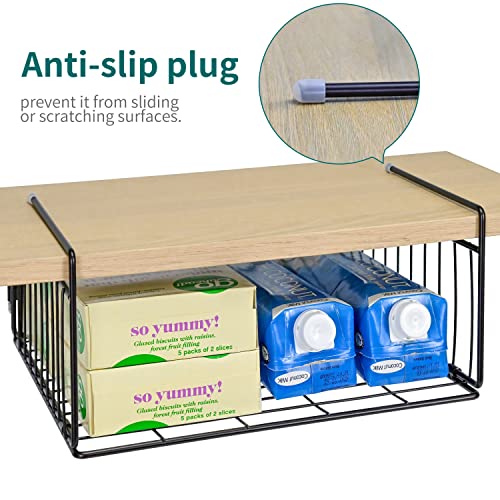 Sufauy Steel 2-Pack Under Cabinet Shelf Basket Organizer, Metal Wire Rack Hanging Storage Baskets Holds Up To 22Lbs For Kitchen Pantry Or Refrigerator, Bronze #TOP5