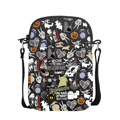 TGBJE Nightmare Skull Lover Crossbody Bag Zero Ghost Dog Gift Welcome To Our Nightmare Meesneger Bags Sally Fans Gift (bl welcome nightmare CB)