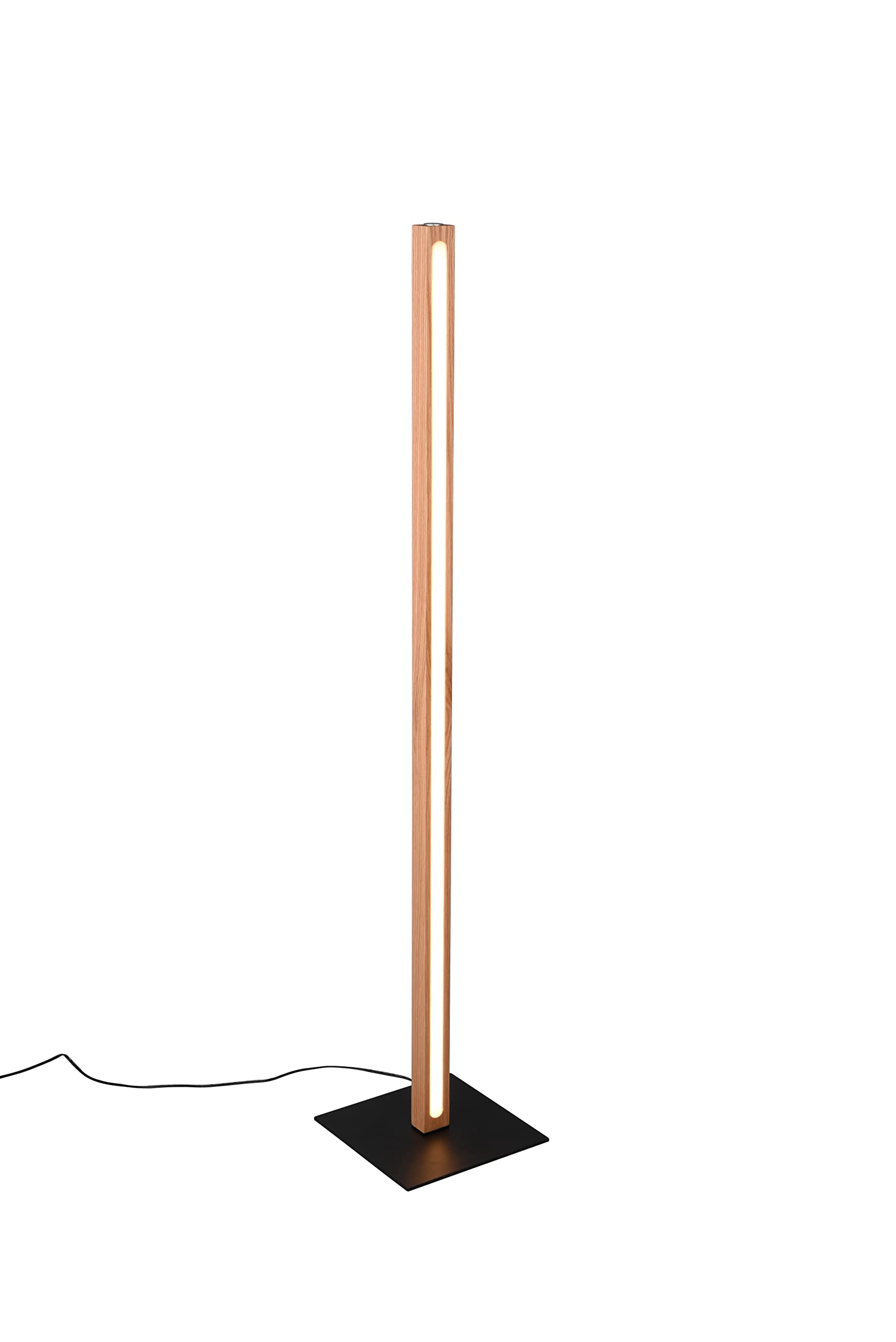 Bella LED Stehleuchte, Stehlampe mit 4-fach Touch Dimmer, puristisches Design, Korpus aus Holz, inkl. 20 Watt Leuchtmittel, Höhe: 115 cm