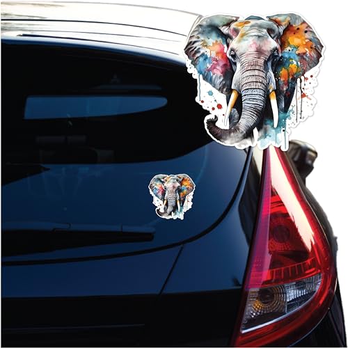 Image of Yoonek Graphics Elephant Vinyl Decal Sticker for Car Window, Laptop, and More. #1944Option25-4