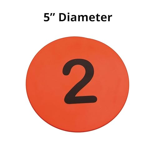 Miniatura 4 de S&S Worldwide Spectrum - Marcadores de punto de vinilo redondos y suaves numerados de 5 pulgadas para clases de PE/gimnasio, actividades y juegos de