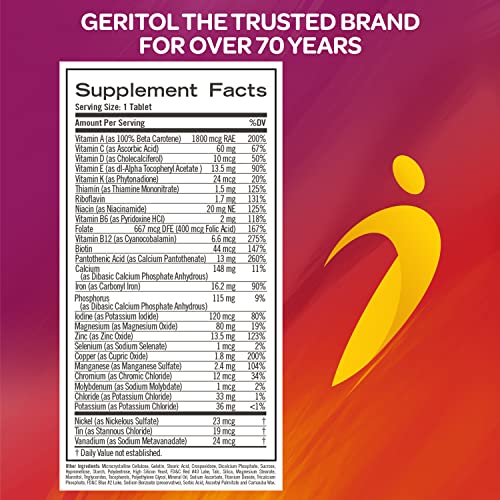 Geritol, Multivitamin Supplement, Contains B-Vitamins, Antioxidants, Vitamins C, E & D and Iron, 26 Essential Vitamins and Minerals, Gluten-Free, Non-GMO, No Artificial Sweeteners, 40 Tablets - Image 6