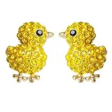 Navachi 18k Gold Plated Chicken Yellow Crystal Enamel Az1011s Stud Earrings