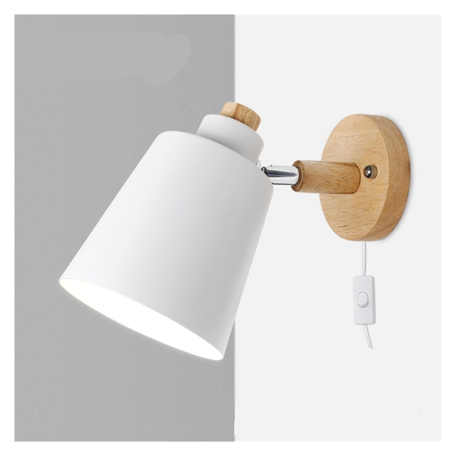 Aplique de pared LED E27 para ahorrar espacio en dormitorios pequeños blanco 2