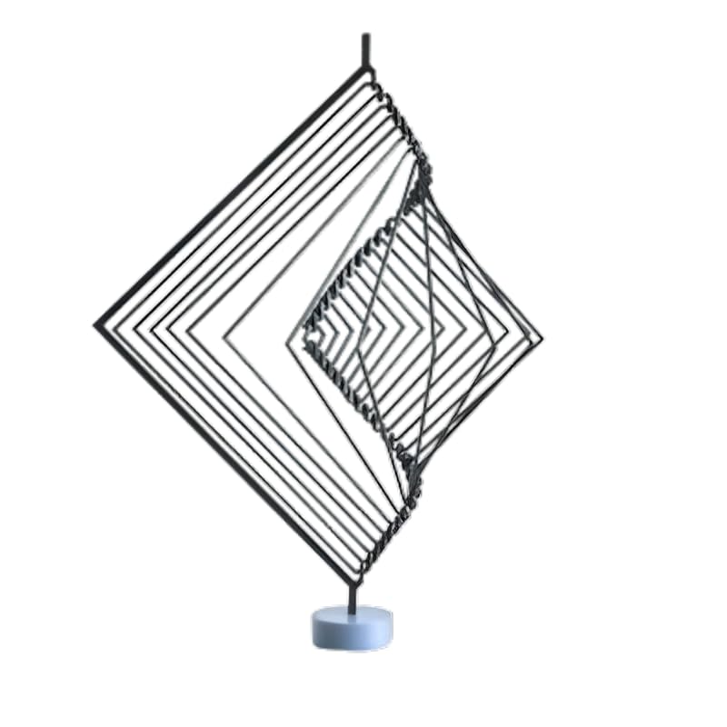 3D CUBES Modern Geometric Wind Spinner Sculpture, Multicolor, Figure Toy, 12 x 8 x 4 cm, Educational Space Art Decor