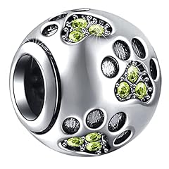 Peridot Crystals Dog Paw Charm