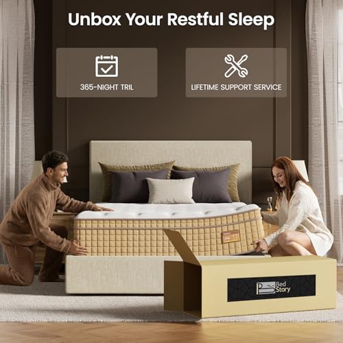BedStory Firm Cal King Mattress 14 Inch, Deep Sleep Hybrid Mattresses in a Box, Zoned Lumbar Support for & Back Pain Relief, Made in USA, CertiPUR-US Certified, 365 Night Trial, 10-Year Warranty - Image 6