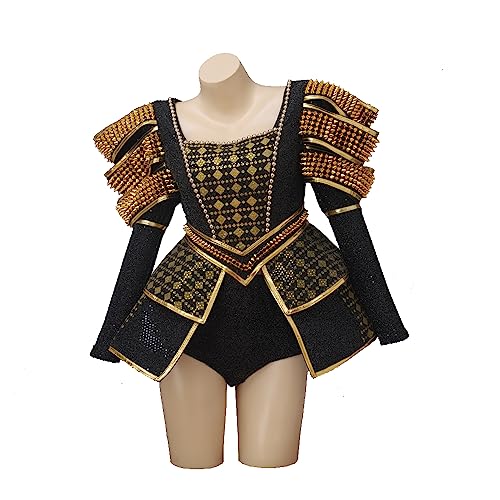 Willyacos Catherine of Aragon Costume Six The Musical Cosplay Costume Dress Outfit Musical Theater Costumes for Women Adult (Black, L)