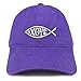 Trendy Apparel Shop Ichthus Fish Symbol Embroidered Brushed Cotton Dad Hat Ball Cap - Purple