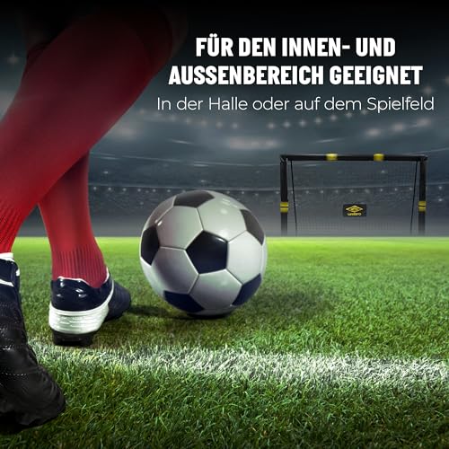 Foto von Umbro Fußballtor - Fussballtor 180 x 120 x 60 cm - fußball Tor - Fussballtore für Garten Kinder und Erwachsene - Fussball Trainingszubehör für Innen und Außen - Metall - Schwarz/Gelb