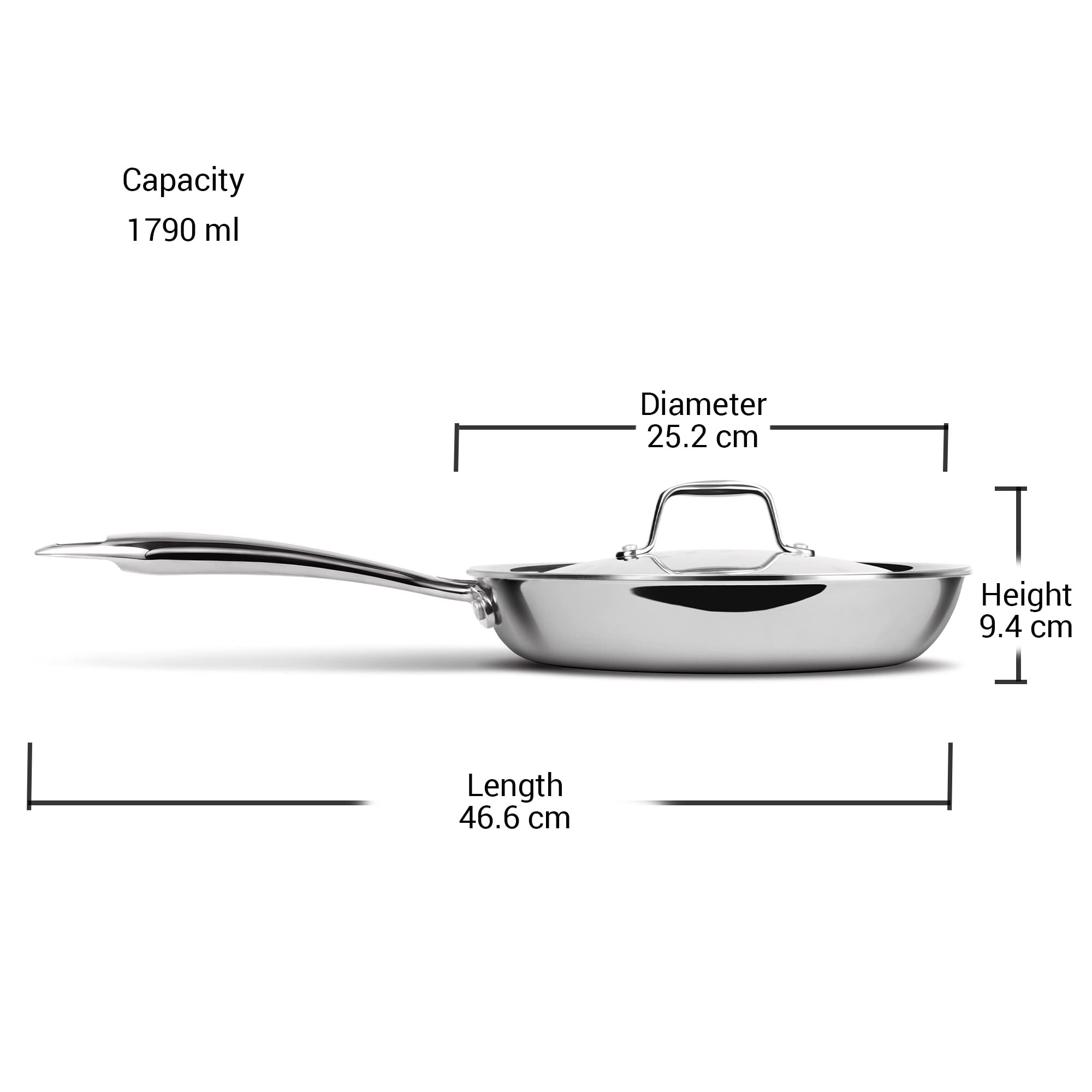 MILTON Pro Cook Triply Stainless Steel Fry Pan -7