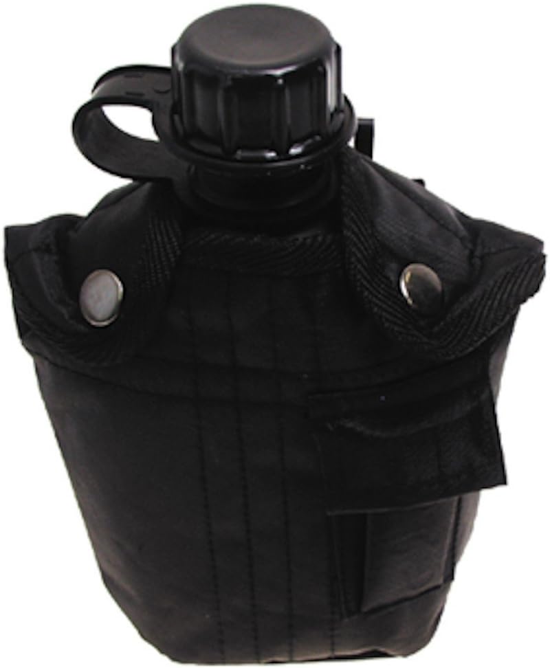 Us Plastic Bottle, 1 L, Nylon Cover (Black)