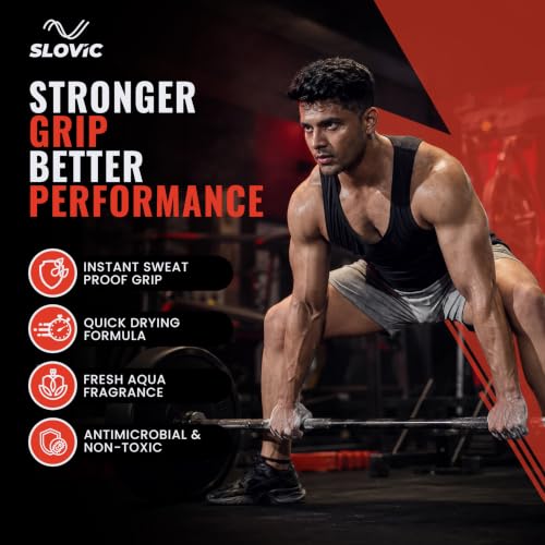 Image of Slovic Liquid Chalk for Gym [2 x 100 ML] | Chalk for Gym Hand Grip | Gym Chalk for Strong Grip in Weight Lifting | Gym Equipment for Barbell Rod Grip | Ideal for Workout, Gym, Rock Climbing & Crossfit