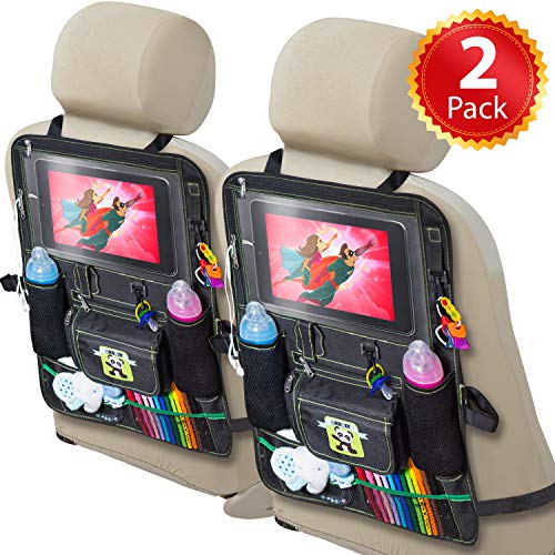 Cartik 2 Pack Backseat Car Organizer for Kids, Babies and Toddlers, with Tablet
