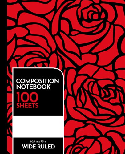 Red Marble Composition Notebook Rose Pattern: Red Marbles Composition Notebook Cool Rose colors Pattern for Students and Teachers Business, Office ... Supplies, 100 Sheets, 200 pages 9.25"x7.5"