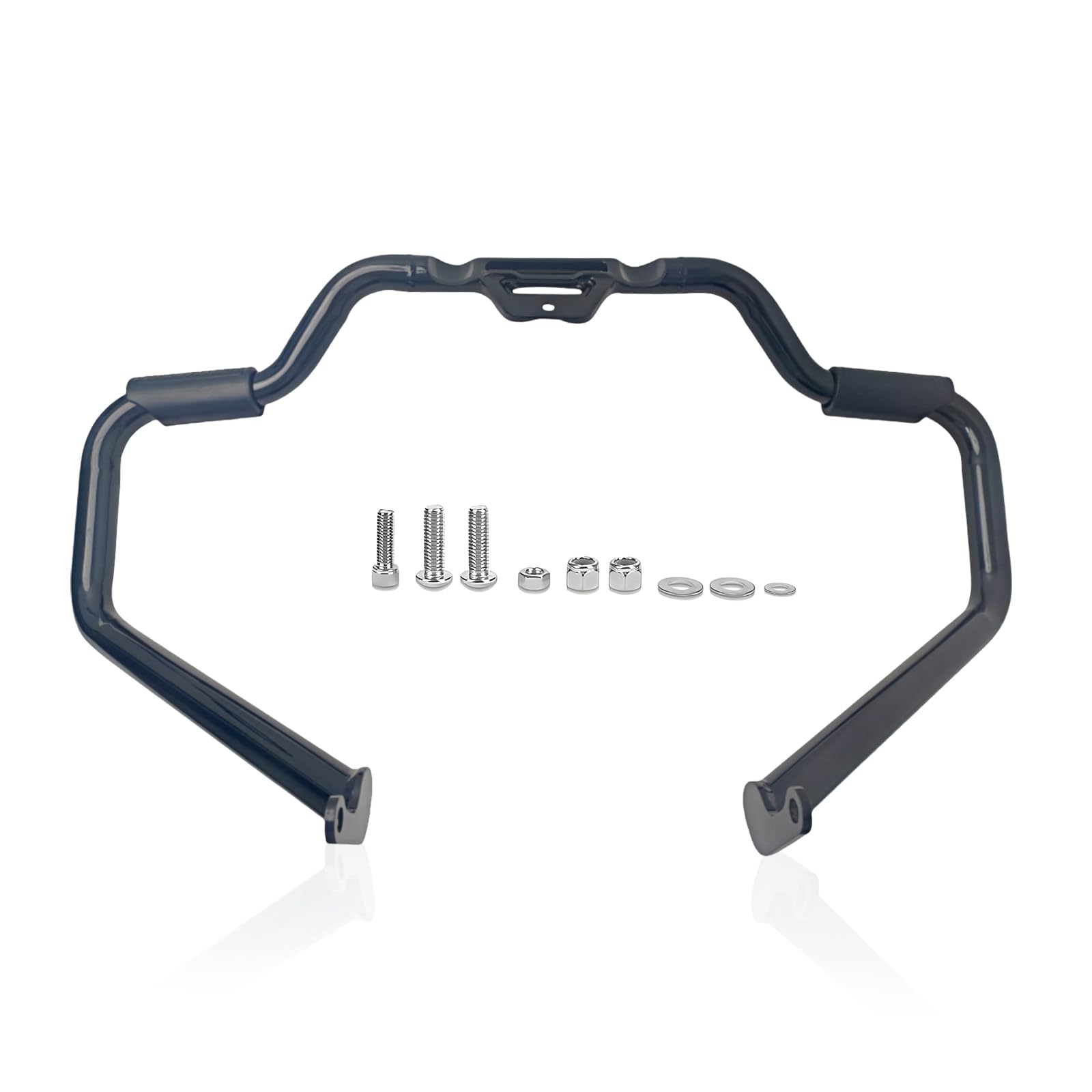 Mustache Engine Guard Front Highway Crash Bar for Harley 2018-2025 Softail Slim Fat Bob Fat Boy Breakout Street Bob Low Rider Heritage Deluxe Black Engine Protector